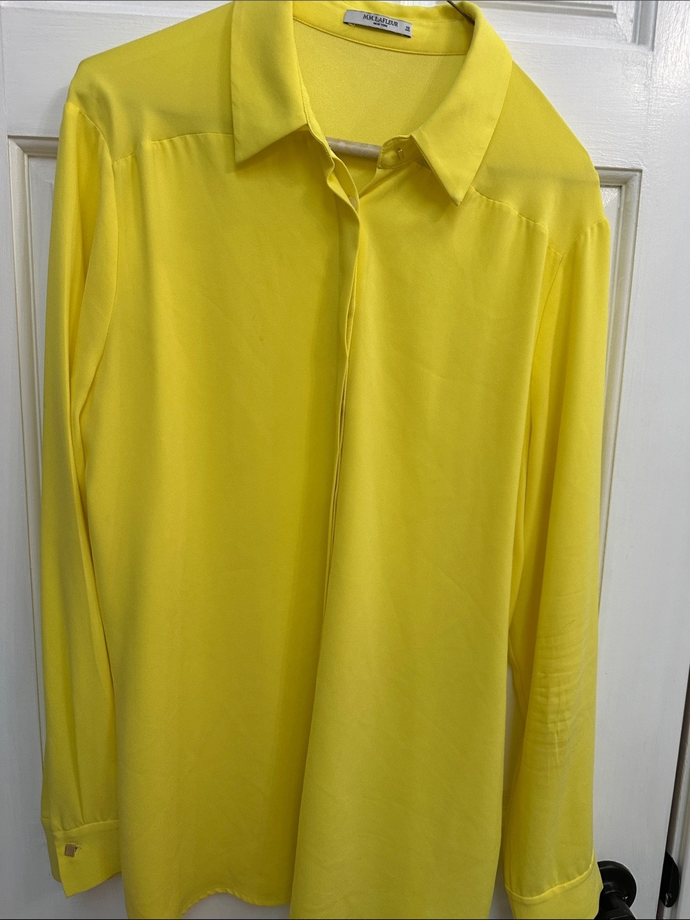 MM Lafleur Yellow Long-Sleeve Button-Down Blouse